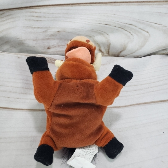 Vintage Disney Pumbaa The Lion King Bean Plush 6 Inch Derpy Open Mouth Wart Hog - Picture 4 of 10